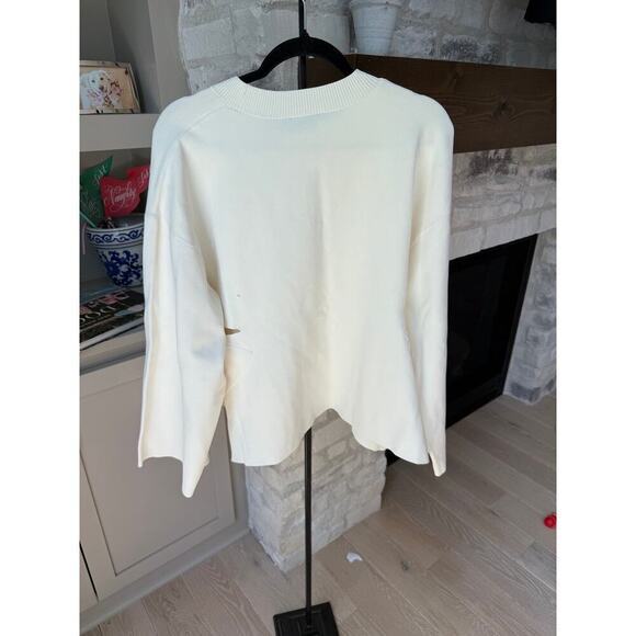 3.1 Phillip Lim Women's Ivory Cutout Crewneck Pullover Sweater Size L - Picture 3 of 11